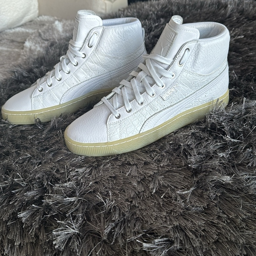 Puma leather high top white size 8.5